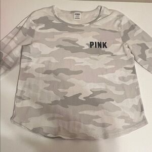 PINK Victoria's Secret Kids Camouflage Long Sleeve Tee - Gray